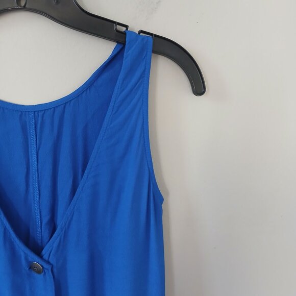 Madewell Women's Sz S Lakeshore‎ Button Back Dress Mini Blue Sleeveless - Picture 7 of 13